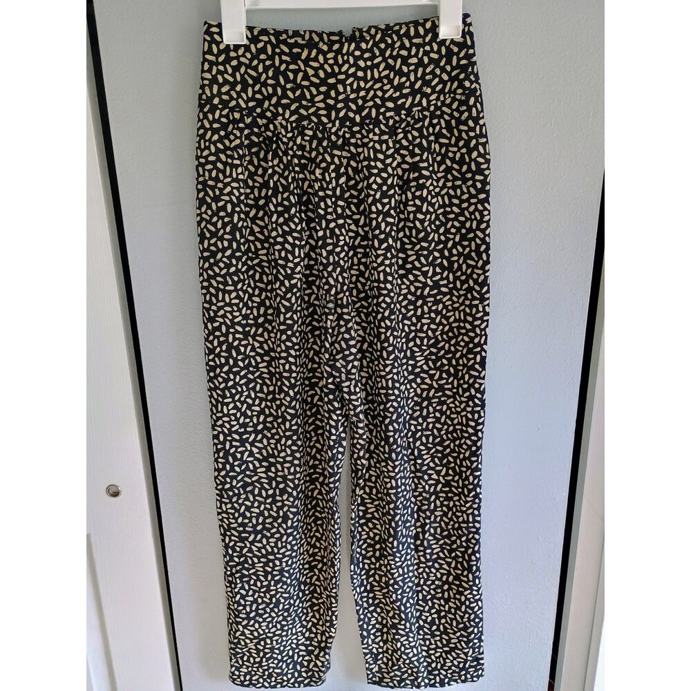 The works saks fifth avenue 100% silk pants patterned sz 6 professional luxury